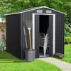 Image de Abri de jardin gris en acier galvanisé