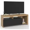 Image de Meuble TV 110 cm MALO bois et placard noir