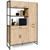 Image de Buffet de cuisine avec colonne de rangement 120 CM DETROIT 6 portes + tiroir design industriel