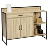 Image de Buffet bas de cuisine 120 CM DETROIT plan de travail H.83 CM 2 portes + tiroir design industriel