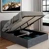 Image de Lit coffre 140x190 cm gris anthracite