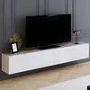 Image de Meuble TV suspendu bois et blanc