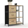 Image de Buffet d'appoint 3 tiroirs et étagères 70 cm UTAH design industriel