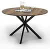Image de Table a manger fixe sans tiroir 6 personnes rond en MDF 110 x 110 x 76 cm