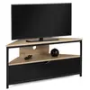 Image de Meuble TV 100 cm d'angle BOSTON avec placard noir design industriel