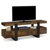 Image de Meuble TV 140 cm PHOENIX avec tiroirs bois effet vieilli et noir