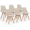 Image de 6 chaises scandinaves beiges