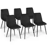 Image de Lot de 6 chaise H. 45 cm non pliable en metal interieur noir