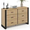 Image de Commode 6 tiroirs ONYX 115 cm bois et noir