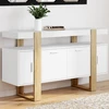 Image de Buffet bois et blanc 140 cm avec 4 portes