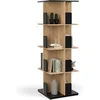 Image de Etagère bibliothèque rotative 4 niveaux RAPHA noir et effet bois