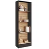Image de Etagère bibliothèque CARLA 5 niveaux noir et effet bois 190 cm