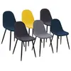 Image de Lot de 6 chaise interieur non pliable H. 86 cm en metal bleu