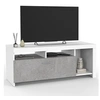 Image de Meuble TV 110 cm MALO blanc et placard effet béton