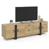 Image de Meuble TV 180 cm PHOENIX avec rangements bois et noir
