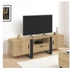 Image de Meuble TV 160 cm PHOENIX avec rangements bois et noir