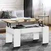 Image de Table basse relevable rectangulaire bois blanc et imitation hêtre