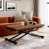 Image de Table basse industrielle relevable bois foncé et noir