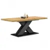 Image de Table à manger extensible rectangle ALICIA 6-10 personnes bois et noir 160-200 cm