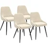Image de Lot de 4 chaise de bureau interieur non pliable en metal H. 79 cm beige