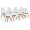 Image de Lot de 8 chaises scandinaves SARA blanches pour salle à manger