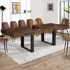 Image de Table à manger extensible rectangle bois et noir