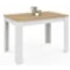 Image de Table à manger rectangle ROZY 4 personnes blanc plateau façon hêtre 110 cm