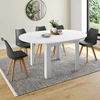Image de Table à manger blanche extensible ronde pour 4-8 personnes