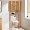 Image de Meuble étagère dessus WC en bambou avec placard