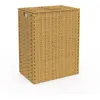 Image de Panier à linge 140L 2 bacs amovibles effet rotin et tissu