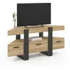 Image de Meuble TV 110 cm d'angle PHOENIX avec tiroir bois et noir
