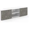 Image de Meuble TV 110 cm d'angle ELI blanc portes effet béton
