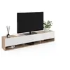 Image de Meuble TV 180 cm suspendu ELIO 2 portes avec étagère bois et blanc