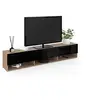 Image de Meuble TV 180 cm suspendu ELIO 2 portes avec étagère bois et noir