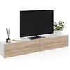 Image de Meuble TV 180 cm suspendu ELIO 2 portes blanc et bois