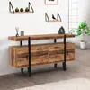 Image de Buffet de salon industriel 4 portes bois et noir