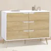 Image de Commode scandinave blanche effet hêtre