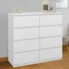 Image de Commode 8 tiroirs en bois blanc 110 cm