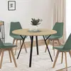 Image de Table à manger ronde bois et noir 110 cm 4-6 personnes