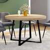 Image de Table à manger ronde 4-6 personnes bois et noir