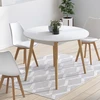 Image de Table à manger ronde scandinave 110 cm blanc