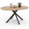 Image de Table a manger extensible sans tiroir 8 personnes rond en Bois 110 x 110 x 76 cm