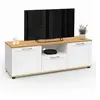 Image de Meuble TV 110 cm VITO avec tiroir et niche blanc et bois