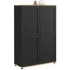 Image de Buffet haut H. 125 cm VITO 4 portes noir et bois
