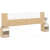 Image de Tête de lit sur pied avec chevets modulables SAPA pour lit 140, 160 ou 180 cm bois et blanc