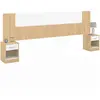 Image de Tête de lit à chevets modulables bois et blanc