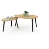 Image de Lot de 2 tables basses gigognes GAIA bois et pieds noirs scandinave