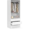 Image de Dressing TAYLOR 80 x 55 x 200 cm 1 module avec penderie + 3 tiroirs blanc