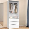Image de Dressing 1 module blanc 80 x 55 x 200 cm avec penderie et 3 tiroirs