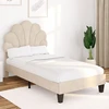 Image de Lit simple coquillage 90 x 190 cm avec sommier velours beige
